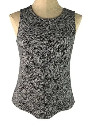 Banana Republic Monochrome Zigzag Knit Top thumbnail 1