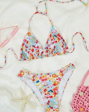 SheIn Floral Print Triangle Bikini thumbnail 5