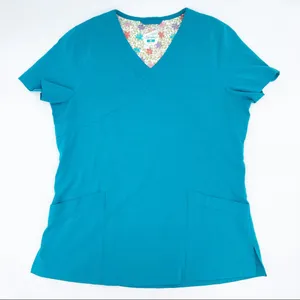 Dansko Women's Short Sleeve V-neck Button Back Nursing Scrub Top Size Medium thumbnail 3