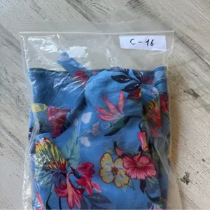 Zara Floral Assymetric Summer Lightweight Lined Sleeveless Top‎ Blouse Blue XS thumbnail 9