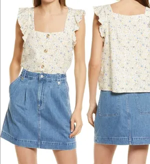 Madewell New Floral Top thumbnail 1