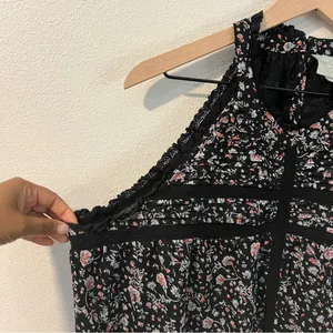 Anthropologie Maeve Lace Ruffle Trim Floral Sleeveless Halter‎ Neck Top Size XL thumbnail 5