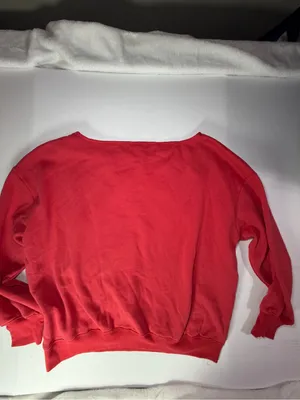 The Vinyl Icons Red Crewneck Sweatshirt like new, small pinhole thumbnail 7