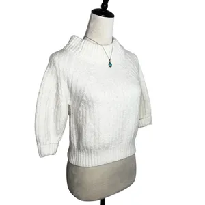 3.1 Phillip Lim Wool Alpaca Blend Cropped Mock Neck Sweater S | Quiet‎ Luxury thumbnail 2