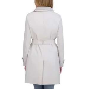 Halston Heritage NEW Halston Women's Belted Wrap Silver Collared Trench Coat With Pockets, Size M thumbnail 13
