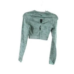 Gymshark Sage Camo Long Sleeve Crop Top thumbnail 3