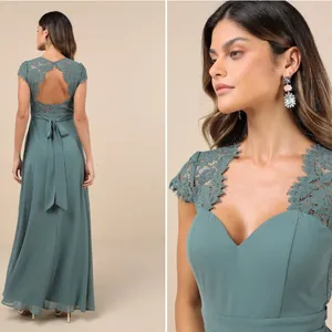 LULUS Sexy Elegant Prom Wedding Bridesmaid Romantic Flowy Chiffon Maxi Dress thumbnail 4