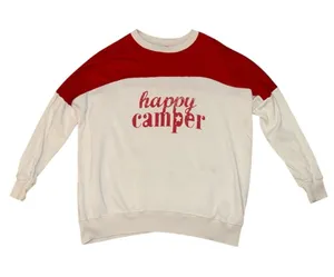 Aerie happy camper red white oversized pullover women's size women’s size small thumbnail 1