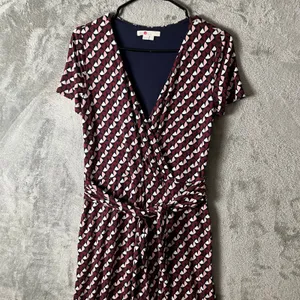 Boden‎ Ellen Jersey Graphic Geo Jumpsuit Size 4 Regular Burgundy Blue thumbnail 7