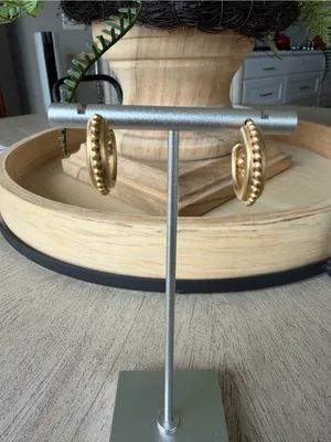 Oscar de la Renta gold tone hoop earrings thumbnail 2