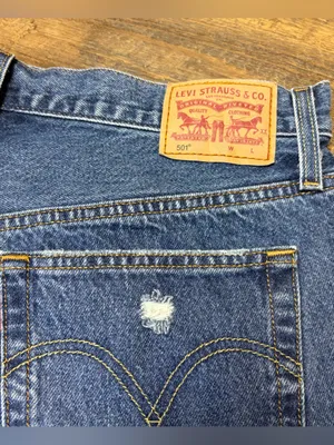 Levi's 501 Denim Jean Shorts Womens 31 Distressed Cut-off High Rise Button Fly thumbnail 6