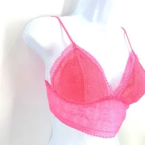 Victoria's Secret Long‎ Line Lacy Bralette in Coral thumbnail 5