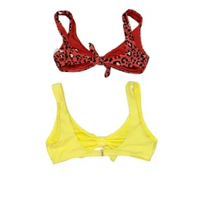 Hollister Bikini Tops‎ Lot of 2 Womens XS Leopard Print & Yellow Front Tie thumbnail 4