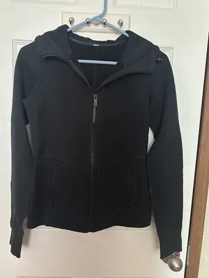 ALO Yoga Black Hooded Zip-Up Jacket thumbnail 1