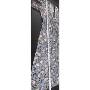 LOFT Floral Long Sleeve Ruched Bust Midi Sz 12 Lightweight Cottagecore Dress NWT thumbnail 8