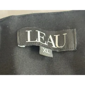 L'eau Bisou Black Bubble Knit Mini Dress XL Square Neck Dropped Waist Party LBD thumbnail 7