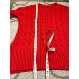 J. Crew Cotton blend cableknit side-slit crewneck sweater, style:Bm401, size s/m thumbnail 8