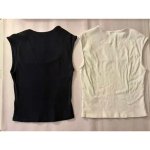 Pair of Maeve x Anthropologie Square Neck Tees in White and Black sz.XS thumbnail 5