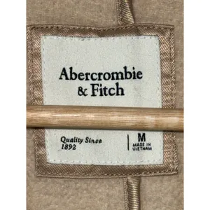 Abercrombie & Fitch Tan Cream Wool Collared Overcoat Pea Coat Jacket Womens Sz M thumbnail 3
