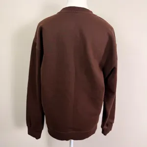 Cloud 9 Brown Embroidered Crewneck Sweatshirt Long Sleeve Fleece Pullover Small thumbnail 3