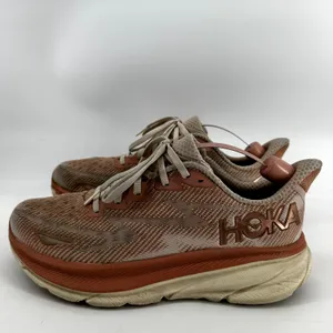 Hoka One One Clifton 9 Running Shoes MetaRocker Walking Sandstone Cream Pink 9B thumbnail 4