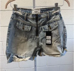 NWT One Teaspoon Sz 26 Bridgette Flap Pocket High Rise Zip Distressed Jean Short thumbnail 1