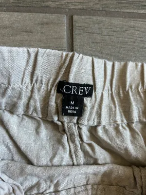 J. Crew Cream High-Waist Linen-Blend Shorts thumbnail 2