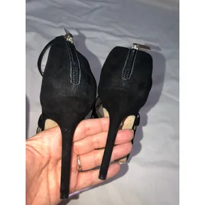 Jimmy Choo Vantage Black Suede Lace Glove Sandals EU 39 Stiletto Romantic Goth thumbnail 9