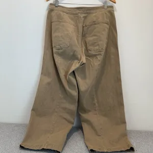 Madewell Pants Womens Size 31 Drill Khaki The Emmett Wide Leg Crop Welt Pocket thumbnail 6