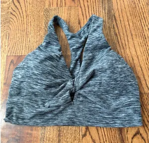 Victoria's Secret Gray Heather Twist-Front Sports Bra Size Medium thumbnail 1