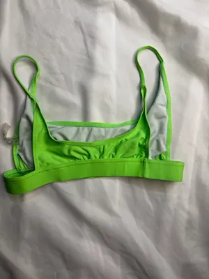 iHeartRaves Neon Green Crop Swim Top thumbnail 2