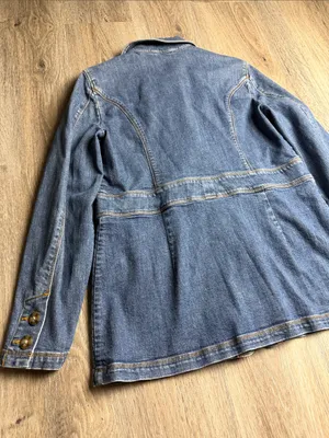 L.L. Bean Blue Denim Safari Utility Jacket Size Medium thumbnail 10