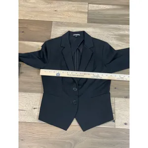 Express Black Single‑Breasted Ruched Sleeve Suit Jacket Size 4 thumbnail 6