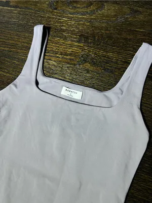 Babaton Aritzia Contour Tank Bodysuit Square Neck Rocky Grey Small thumbnail 3