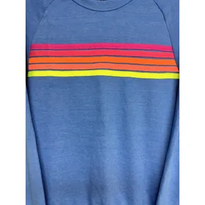 Aviator Nation 5 STRIPE CREW OCEAN BLUE NEON SWEATSHIRT SIZE SMALL‎ thumbnail 8