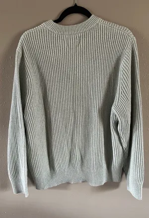 American Eagle Ribbed-Knit Crew Neck Pullover Sweater XL Light Green Long Sleeve thumbnail 4