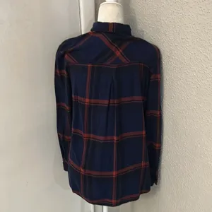 BDG Urban Outfitters Navy Plaid Button Down M Cabincore Fisherman Western Rodeo thumbnail 2