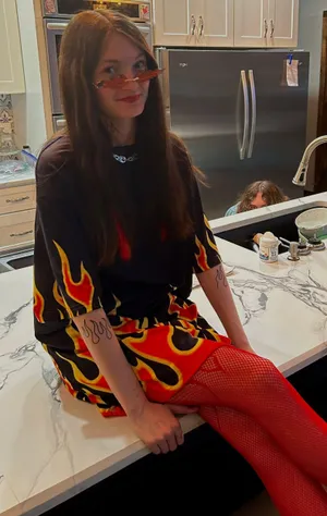 SheIn Fire Print T-Shirt Dress thumbnail 4
