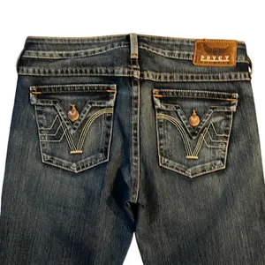 PRVCY‎ Malibu Hills Bootcut Jeans Womens 31 Blue Y2K Low Rise W50-2703T5 Flare thumbnail 4