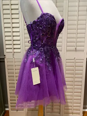 Stacees sparkly glitter A-Line short homecoming dress corset top ballerina thumbnail 6