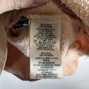 Obey Hoodie Crop Peach Womens Size Large Graphic Print Back Outdoor‎ thumbnail 8