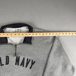Vintage Old Navy Womens Large Quarter Zip Sweatshirt Grey thumbnail 4