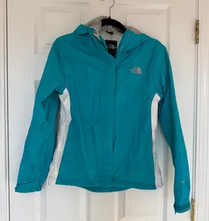 Women's The North Face Teal Colored Hyvent Rain Coat Size Extra Small thumbnail 1