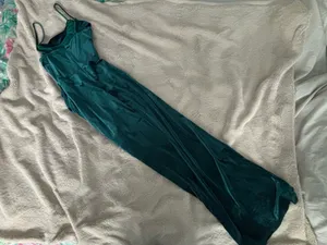 Baltic Born Emerald Gaia Velvet Spaghetti-Strap Maxi Dress thumbnail 2