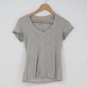 Lilac Lotus T-Shirt Womens S V-Neck Heather Grey Pima Cotton Short Sleeve EX thumbnail 2