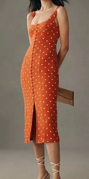 Anthropologie Maeve Polka Dot midi dress thumbnail 1
