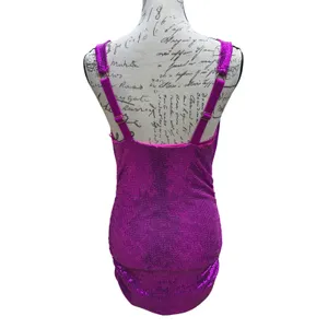 Urban Outfitters Magenta Purple Sequin Cowl Neck‎ Ruched Mini Dress Small thumbnail 4