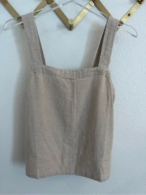 NWT Madewell Linen Blend Tank Natural Beige Medium thumbnail 3
