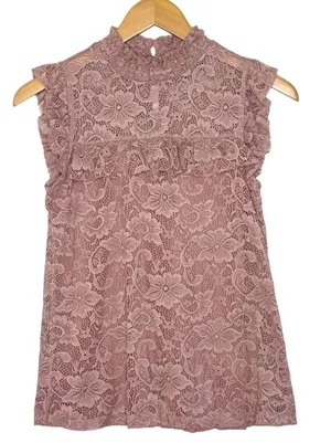 Cable & Gauge Lace Top Sz S Sleeveless‎ Fairy Ballet Core Feminine Y2K Coquette thumbnail 1