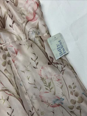 Storia xl Blush Floral Cream Maxi Slip Dress Ruffle Hem romantic guest party thumbnail 4